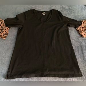 Girls large, black, leopard print, Marleylilly shirt